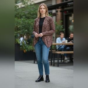 Tickled Teal Leopard Print Blazer